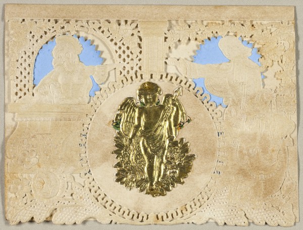 Untitled Valentine (Gold Cupid), c.1850. Creator: Unknown.