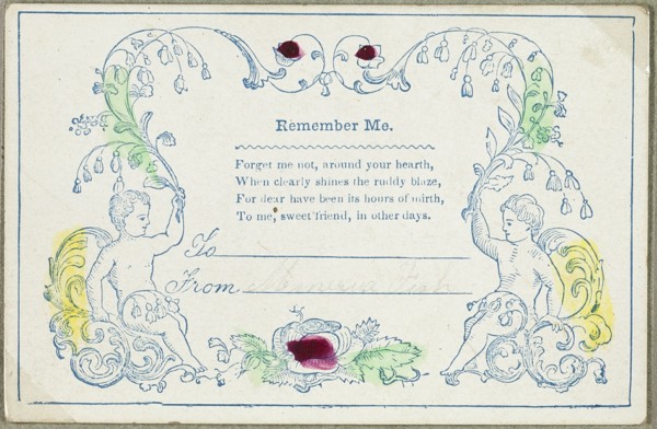 Remember Me (valentine), c.1830. Creator: Unknown.