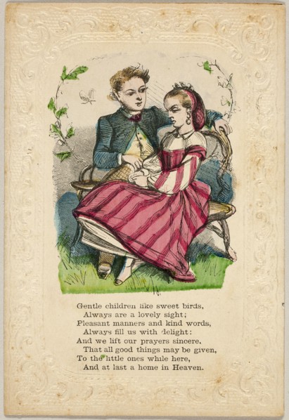 Gentle Children Like Sweet Birds (valentine), 1860/69. Creator: Unknown.