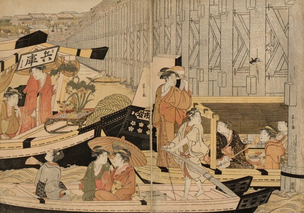 Pleasure Boats on the Sumida River, c. 1792. Creator: Hosoda Eishi.