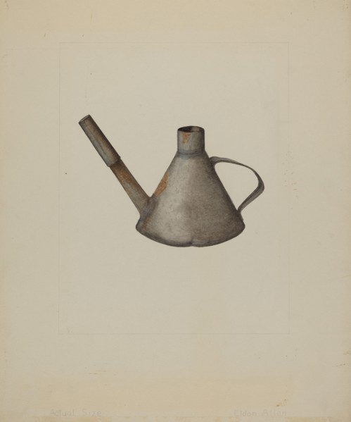 Tin Lamp, c. 1938. Creator: Eldon Allen.