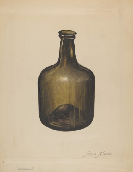 Wine or Spirits Bottle, c. 1936. Creator: Anna Aloisi.