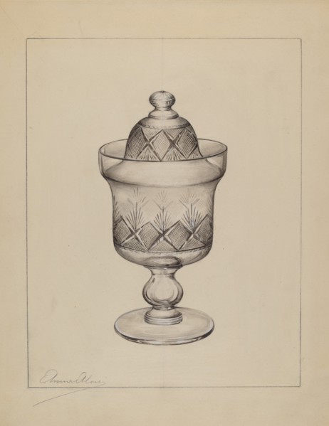 Sugar Bowl with Cover, c. 1937. Creator: Anna Aloisi.