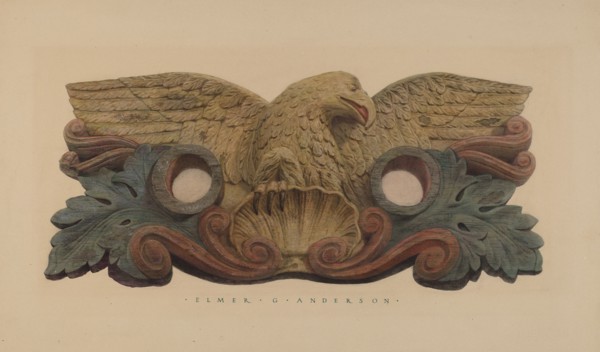 Hoseholder with Fire Company Insignia, 1935/1942. Creator: Elmer G Anderson.