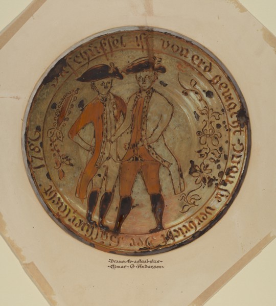 Pa. German Pie Plate, c. 1937. Creator: Elmer G Anderson.