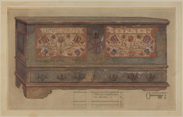 Pa. German Chest, c. 1936. Creator: Elmer G Anderson.