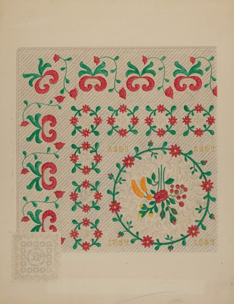 Dated Quilt, c. 1938. Creator: Therkel Anderson.