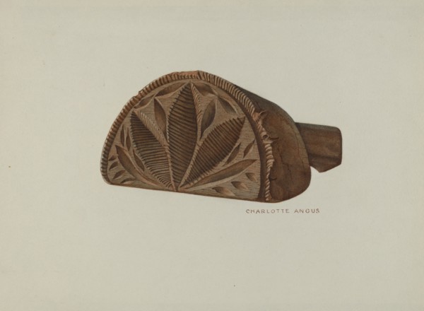 Pa. German Butter Mold, c. 1940. Creator: Charlotte Angus.