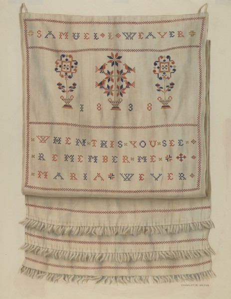 Pennsylvania German Show Towel. Creator: Charlotte Angus.