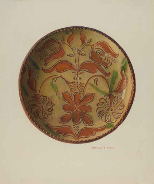 Plate, 1935/1942. Creator: Charlotte Angus.