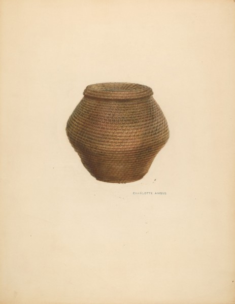 Bee Basket and Cover, c. 1938. Creator: Charlotte Angus.