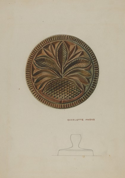 Pa. German Butter Mold, c. 1938. Creator: Charlotte Angus.