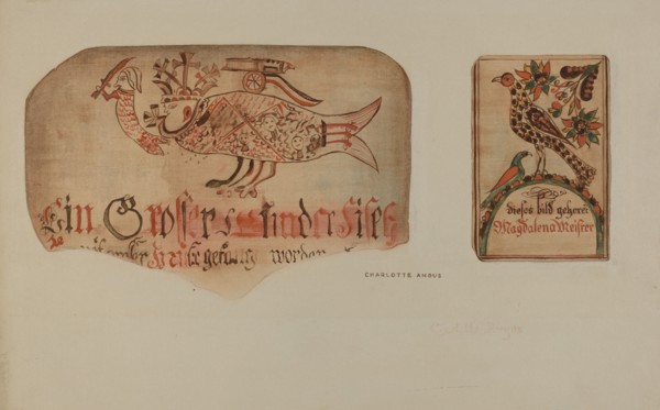 Pa. German Fractur Design, c. 1937. Creator: Charlotte Angus.