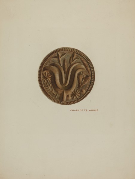Pa. German Butter Mold, c. 1940. Creator: Charlotte Angus.
