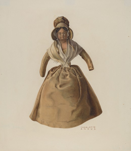 Quaker Doll, c. 1940. Creator: Charlotte Angus.