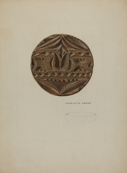 Pa. German Butter Mold, c. 1938. Creator: Charlotte Angus.