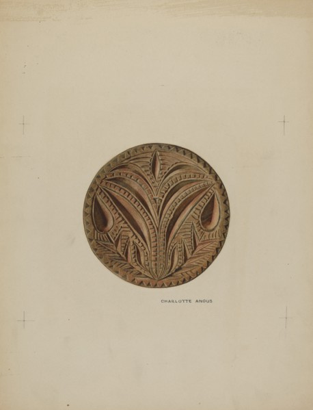 Pa. German Butter Mold, c. 1938. Creator: Charlotte Angus.