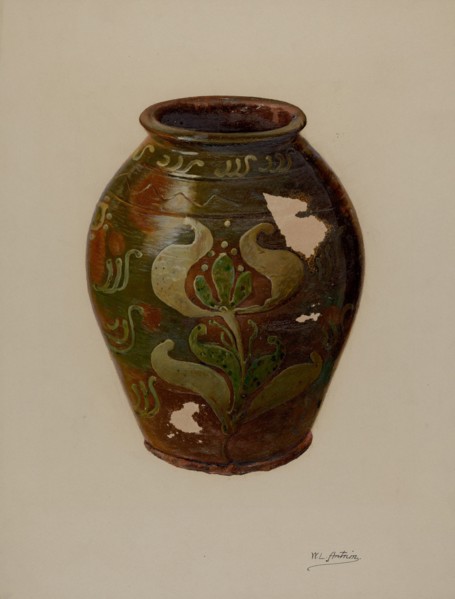 Pa. German Jar, c. 1938. Creator: William L. Antrim.
