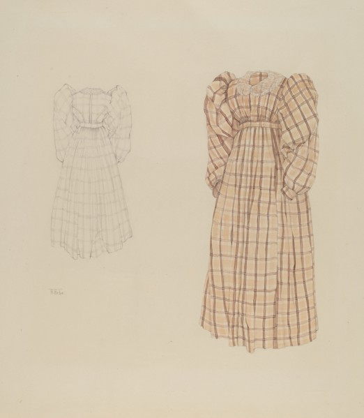 Plaid Morning Dress, c. 1937. Creator: Arelia Arbo.