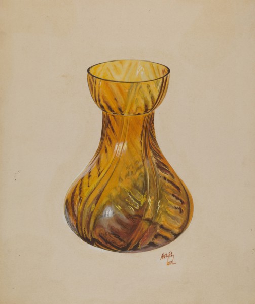 Amber Jar (Blown), c. 1937. Creator: Ralph Atkinson.