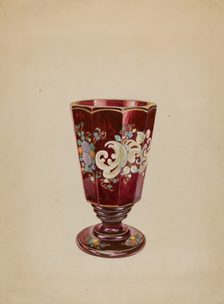 Vase (Ruby Glass), c. 1936. Creator: Ralph Atkinson.