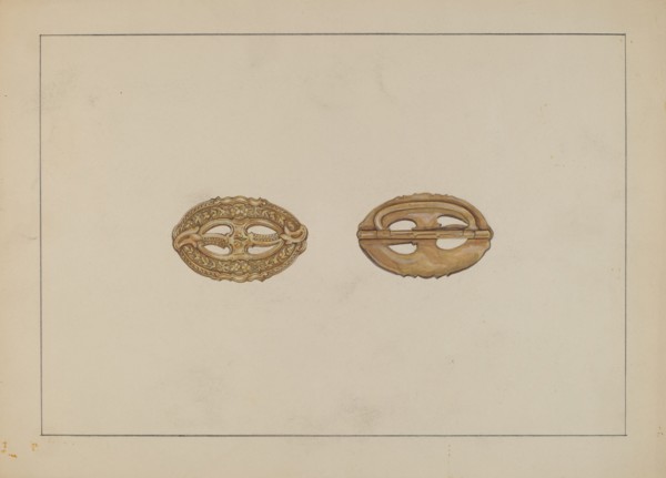 Buckle, c. 1937. Creator: Evelyn Bailey.