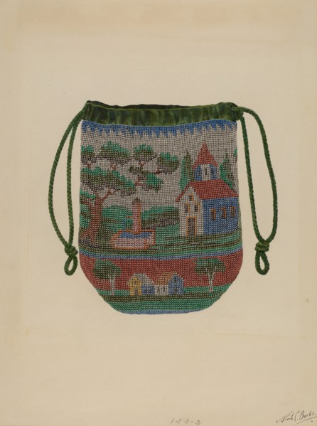 Beaded Bag, c. 1937. Creator: Frank C. Barks.