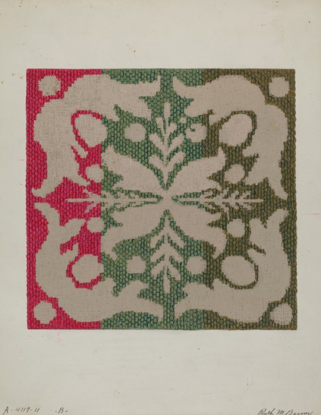 Coverlet (Wool), c. 1937. Creator: Ruth M. Barnes.
