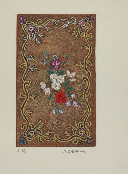 Hooked Rug, c. 1936. Creator: Ruth M. Barnes.
