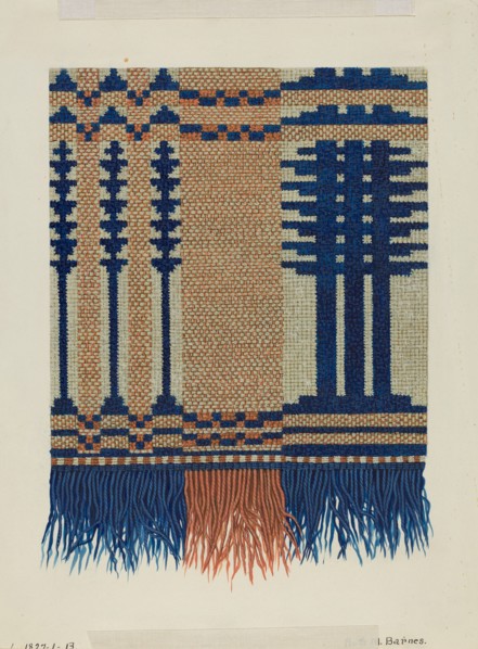 Coverlet Detail, c. 1937. Creator: Ruth M. Barnes.
