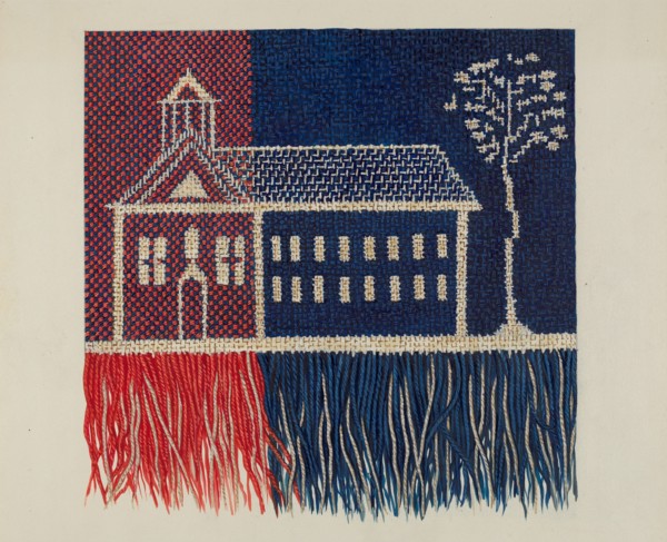 Coverlet Detail "Farmer's Fancy", c. 1937. Creator: Ruth M. Barnes.