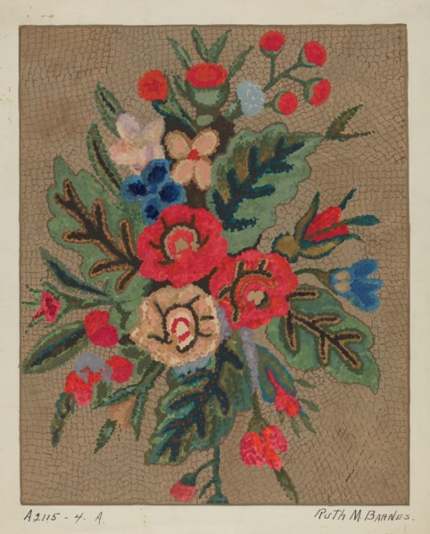Hooked Rug, c. 1936. Creator: Ruth M. Barnes.