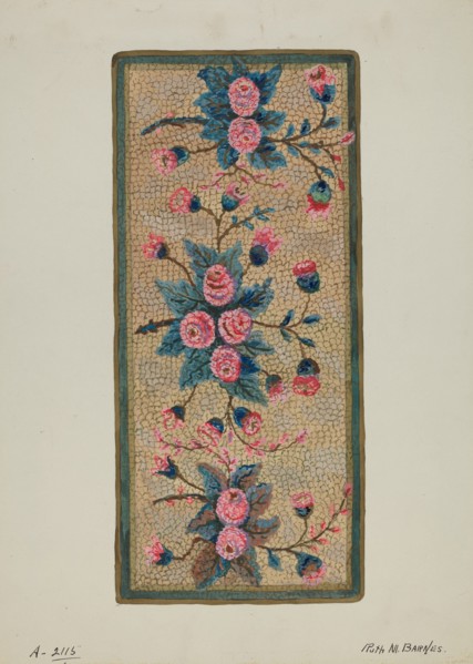 Hooked Rug, c. 1936. Creator: Ruth M. Barnes.