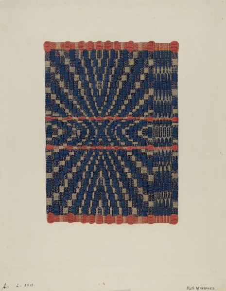Coverlet Detail, c. 1937. Creator: Ruth M. Barnes.