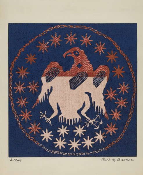 Historic Coverlet, c. 1936. Creator: Ruth M. Barnes.