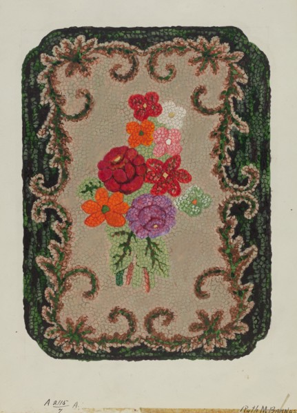 Hooked Rug, c. 1936. Creator: Ruth M. Barnes.