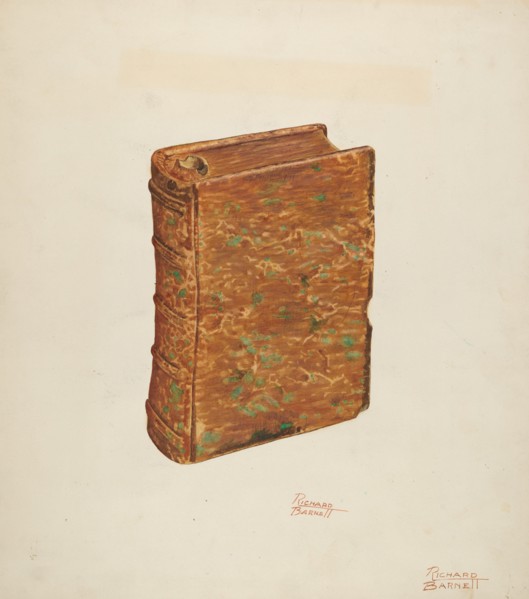 Book Flask, c. 1939. Creator: Richard Barnett.
