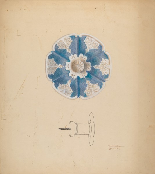 Parian Ware Tie Back, c. 1938. Creator: Richard Barnett.