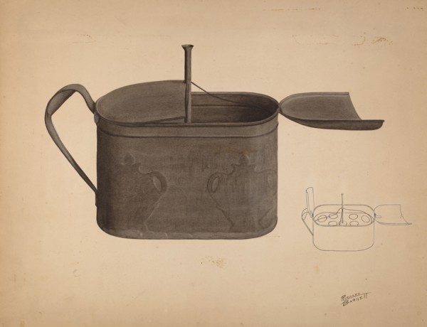 Tin Egg Boiler, c. 1938. Creator: Richard Barnett.