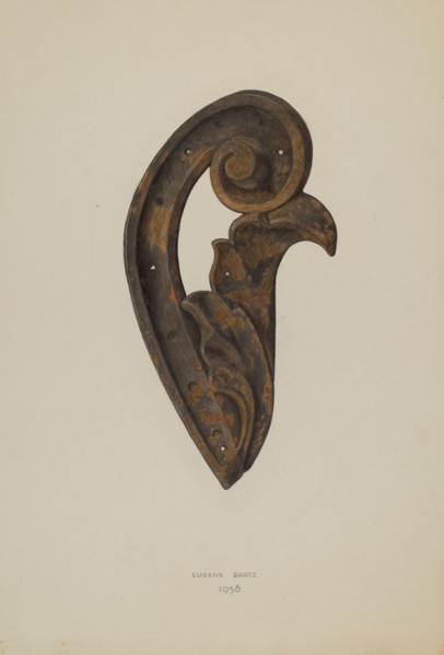 Leaf and Scroll, 1938. Creator: Eugene Bartz.