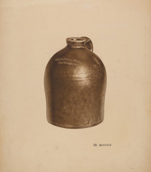 Pottery Milk Jug, c. 1934. Creator: Edward Bashaw.