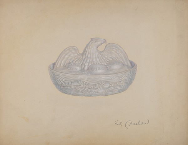 Butter Dish (Hen), c. 1941. Creator: Edward Bashaw.