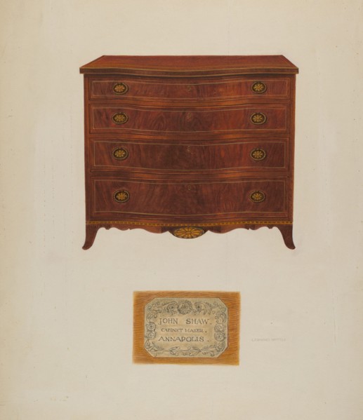 Chest of Drawers, c. 1939. Creator: Leonard Battee.
