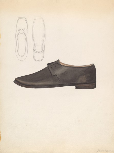 Man's Shoe, c. 1936. Creator: Jessie M. Benge.