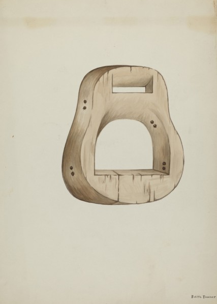 Stirrup, c. 1937. Creator: Edith Towner.