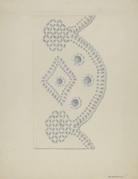 Eyelet Embroidery, c. 1937. Creator: Edith Towner.