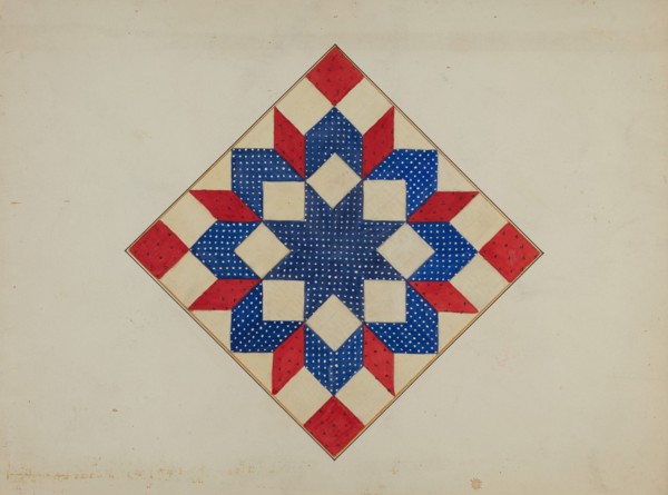 Quilt - "Double Star", c. 1940. Creator: Edith Towner.