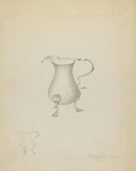 Silver Creamer, c. 1937. Creator: Amelia Tuccio.