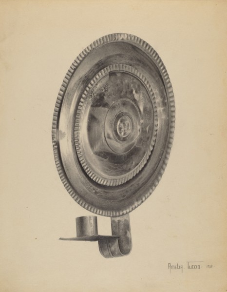 Candle Sconce, 1938. Creator: Amelia Tuccio.