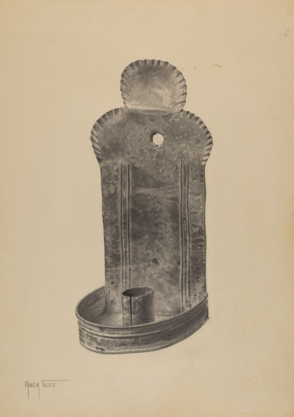Candle Sconce, c. 1940. Creator: Amelia Tuccio.